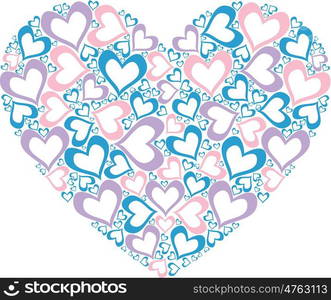 Stylized pink heart vector illustration