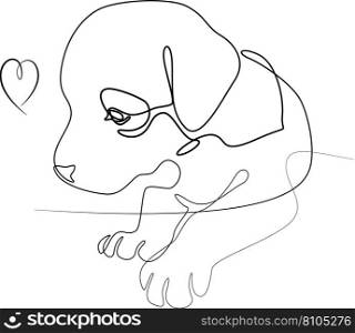 Stylized puppy and heart Royalty Free Vector Image