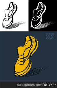 Stylized sports sneaker, running shoes. Active healthy lifestyle. Vector