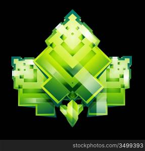 Stylized square pixeled leaves