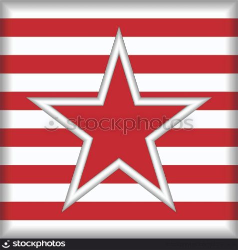 Stylized star on striped background
