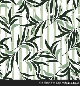 Stylized troπcal palm≤aves wallpaper. Jung≤palm≤af seam≤ss pattern. Design for fabric, texti≤pr∫, wrapπng, cover. Fashion vector illustration. Stylized troπcal palm≤aves wallpaper. Jung≤palm≤af seam≤ss pattern.