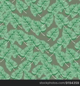 Stylized tropical pattern, palm leaves floral background. Abstract exotic plant seamless pattern. Botanical leaf wallpaper. Design for fabric, textile print, wrapping, cover. Vector illustration. Stylized tropical pattern, palm leaves floral background. Abstract exotic plant seamless pattern. Botanical leaf wallpaper.