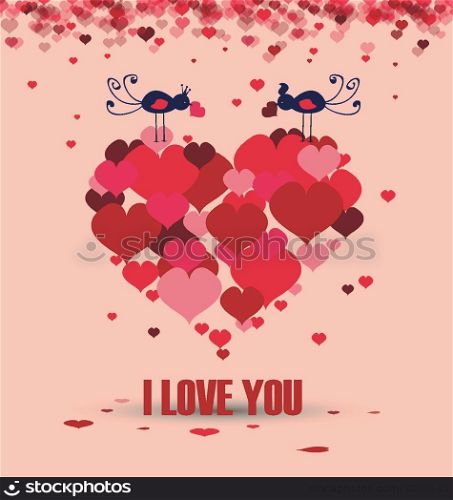 Stylized Valentine s Day Heart decorated with flowers, vines, and leaves Layered file for easy editing
