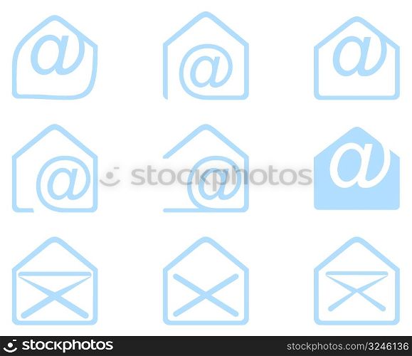 Stylized vector icon for email. Design element.