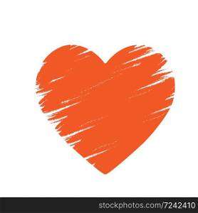 Stylized vector illustration of a heart, for t-shirts, banner stickers and theme design, isolated on a white background