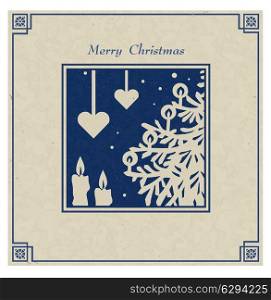 Stylized vector image of a vintage Christmas card