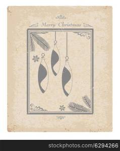 Stylized vector image of a vintage Christmas card