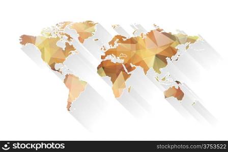 Stylized vector map of world with trendy triangles design. EPS 10 vector illustration