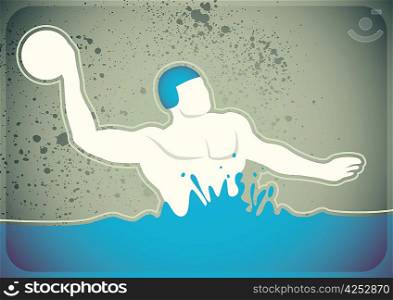 Stylized water polo player