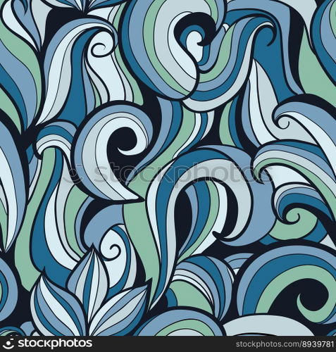 Stylized waves seamless pattern vector image