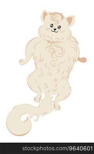 Stylized white cat design Royalty Free Vector Image