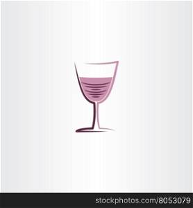 stylized wine glass rose icon vector design