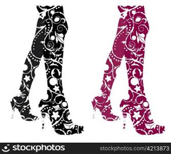 stylized woman legs vector illustration