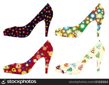 stylized woman shoes vector illustration