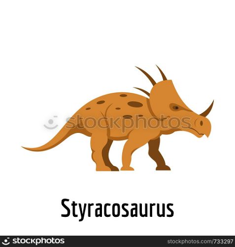Styracosaurus icon. Flat illustration of styracosaurus vector icon for web.. Styracosaurus icon, flat style.