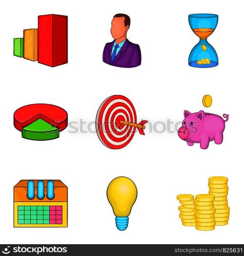 Subdivision icons set. Cartoon set of 9 subdivision vector icons for web isolated on white background. Subdivision icons set, cartoon style