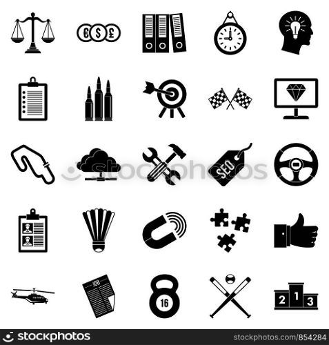 Subdual icons set. Simple set of 25 subdual vector icons for web isolated on white background. Subdual icons set, simple style