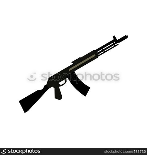 Submachine gun flat icon isolated on white background. Submachine gun flat icon