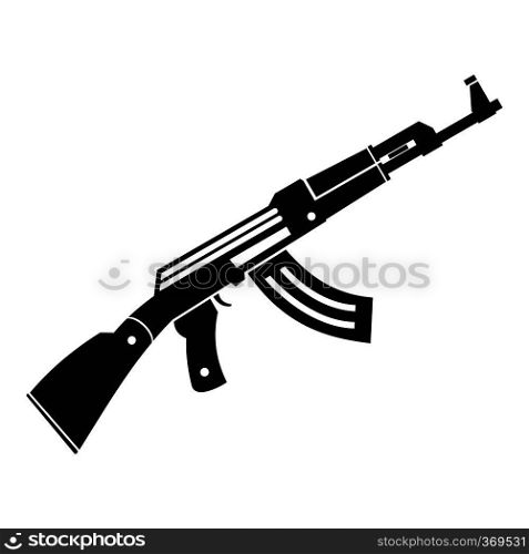 Submachine gun icon in simple style isolated on white background vector illustration. Submachine gun icon, simple style