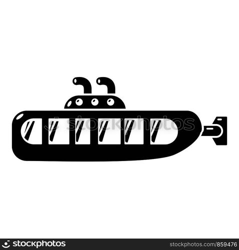 Submarine design icon. Simple illustration of submarine design vector icon for web. Submarine design icon, simple black style