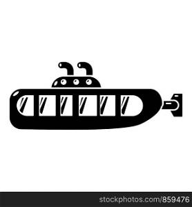 Submarine design icon. Simple illustration of submarine design vector icon for web. Submarine design icon, simple black style