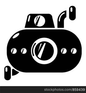 Submarine fun icon. Simple illustration of submarine fun vector icon for web. Submarine fun icon, simple black style