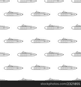 Submarine Icon Seamless Pattern, Watercraft That Can Wrok, Travel Both Above And Below The Surface Of The Water Vector Art Illustration
