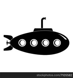 Submarine icon. Simple illustration of submarine vector icon for web design isolated on white background. Submarine icon, simple style