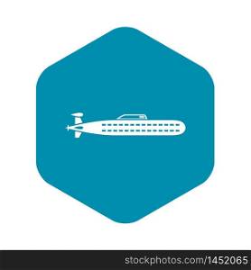Submarine icon. Simple illustration of submarine vector icon for web. Submarine icon, simple style