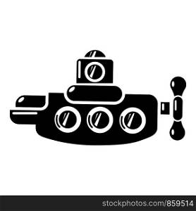 Submarine nautical icon. Simple illustration of submarine nautical vector icon for web. Submarine nautical icon, simple black style