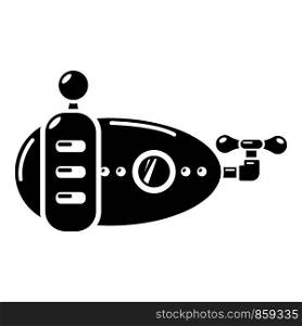 Submarine navy icon. Simple illustration of submarine navy vector icon for web. Submarine navy icon, simple black style