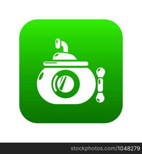 Submarine ocean icon green vector isolated on white background. Submarine ocean icon green vector