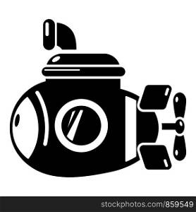 Submarine ocean icon. Simple illustration of submarine ocean vector icon for web. Submarine ocean icon, simple black style