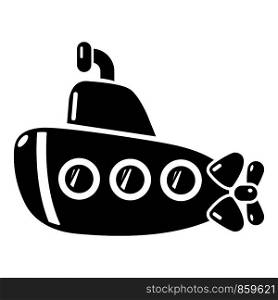 Submarine old icon. Simple illustration of submarine old vector icon for web. Submarine old icon, simple black style
