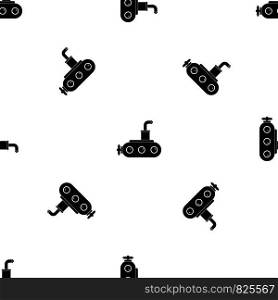 Submarine pattern repeat seamless in black color for any design. Vector geometric illustration. Submarine pattern seamless black