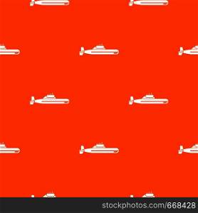 Submarine pattern repeat seamless in orange color for any design. Vector geometric illustration. Submarine pattern seamless