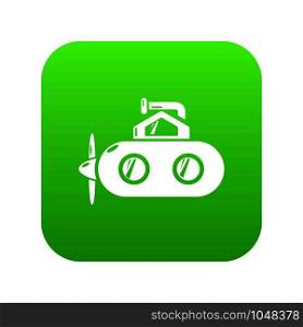 Submarine periscope icon green vector isolated on white background. Submarine periscope icon green vector