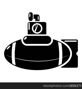 Submarine ship icon. Simple illustration of submarine ship vector icon for web. Submarine ship icon, simple black style