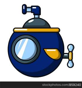Submarine travel icon. Cartoon illustration of submarine travel vector icon for web. Submarine travel icon, cartoon style