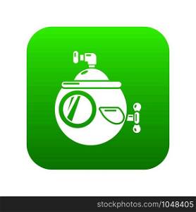 Submarine travel icon green vector isolated on white background. Submarine travel icon green vector