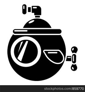 Submarine travel icon. Simple illustration of submarine travel vector icon for web. Submarine travel icon, simple black style