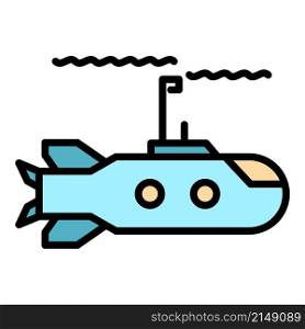 Submarine weapon icon. Outline submarine weapon vector icon color flat isolated. Submarine weapon icon color outline vector