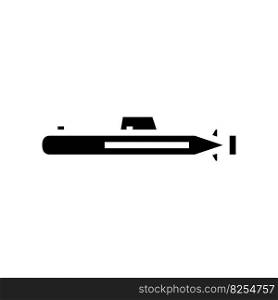submarine weapon war glyph icon vector. submarine weapon war sign. isolated symbol illustration. submarine weapon war glyph icon vector illustration