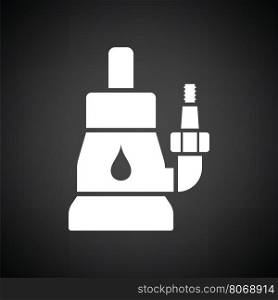 Submersible water pump icon. Black background with white. Vector illustration.