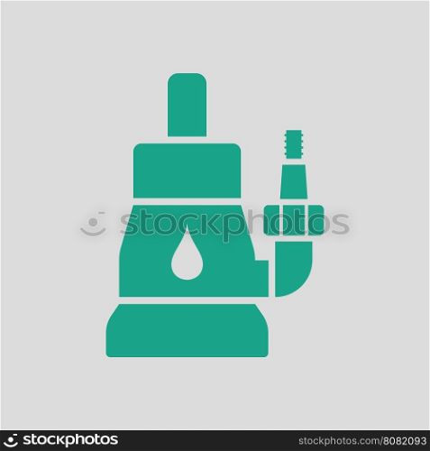 Submersible water pump icon. Gray background with green. Vector illustration.