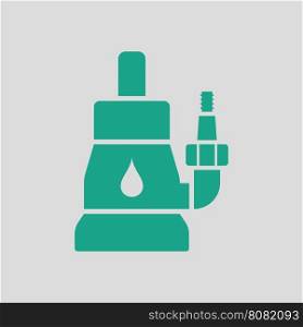 Submersible water pump icon. Gray background with green. Vector illustration.