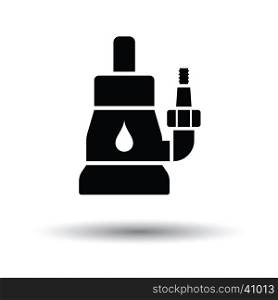 Submersible water pump icon. White background with shadow design. Vector illustration.