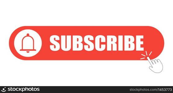 Subscribe button, vector flat subscription sign symbol.