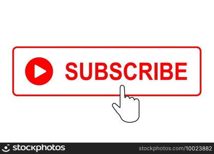 Subscribe button with pointer. Vector illustration . Template for your design. Subscribe button with mouse pointer. 